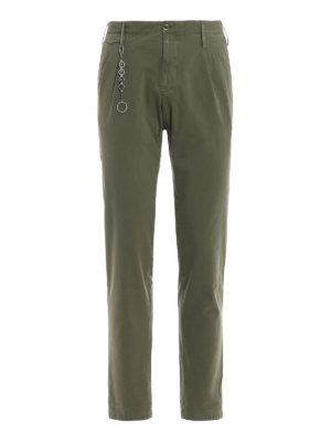 PT 01: pantaloni casual - Pantaloni effetto vintage in cotone verde