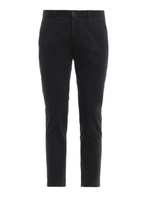 PT05: pantaloni casual - Pantaloni in rasatello di cotone nero