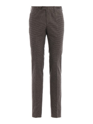 PT05: Pantaloni sartoriali - Pantaloni in flanella di cotone jacquard