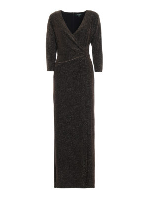 RALPH LAUREN: abiti da sera - Abito lungo in jersey metallizzato oro