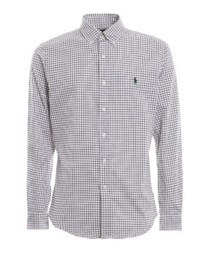 RALPH LAUREN: camicie - Camicia b/d in cotone a quadretti marroni