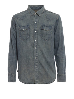 RALPH LAUREN: camicie - Camicia effetto denim con bottoni madreperla