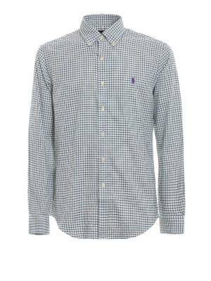 RALPH LAUREN: camicie - Camicia in cotone a quadri verdi