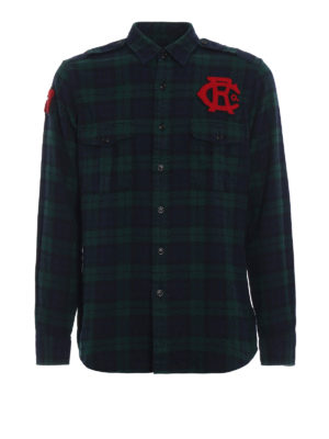 RALPH LAUREN: camicie - Camicia tartan con patch rosse