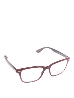 RAY-BAN: Occhiali - Occhiali rettangolari montatura burgundy