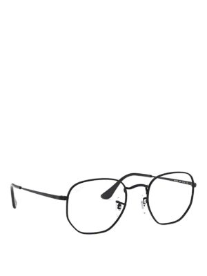 RAY-BAN: Glasses - Hexagonal black eyeglasses