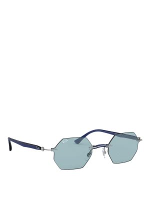 RAY-BAN: sunglasses - RB8061 blue hexagonal sunglasses