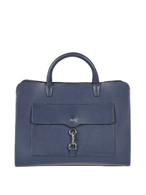REBECCA MINKOFF: shopper - Shopper blu con dettaglio moschettone