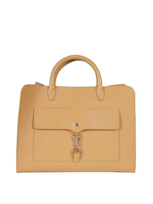 REBECCA MINKOFF: shopper - Shopper color miele con dettaglio moschettone