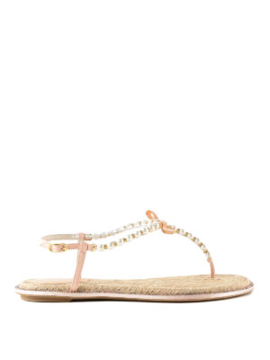 RENE CAOVILLA: ciabattine mare - Sandali Eliza con perle e cristalli