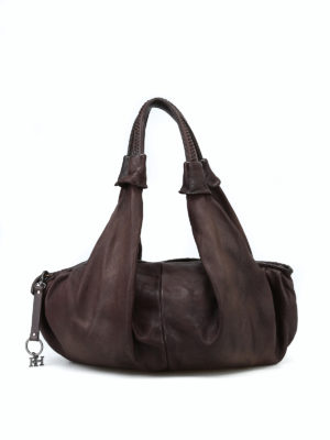 REPTILES'S HOUSE: borse a spalla - Borsa a spalla Eloèe in pelle testa di moro