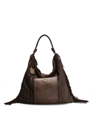 REPTILES'S HOUSE: borse a spalla - Borsa a spalla Gemma in pelle testa di moro