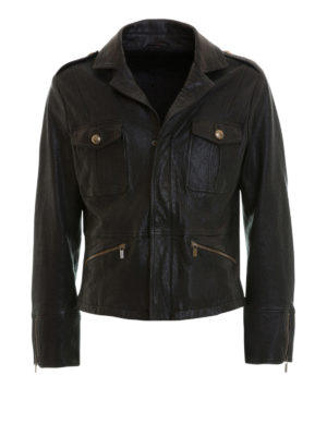 Roberto Cavalli: leather jacket - Multipocket nappa jacket