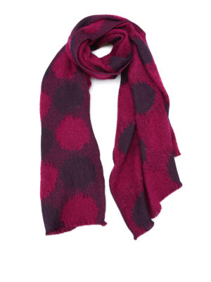 Roda: scarves - Fuchsia jacquard wool blend scarf