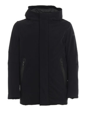 RRD: padded jackets - Winter Parka black stretch hooded jacket