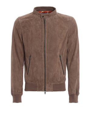 S.W.O.R.D 6.6.44: giacche in pelle - Bomber in pelle scamosciata color tortora