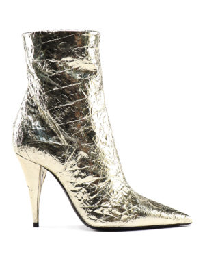 SAINT LAURENT: tronchetti - Tronchetti effetto craquelé Kiki 100