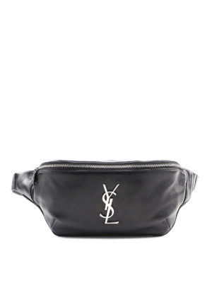 SAINT LAURENT: belt bags - Black smooth leather belt bag