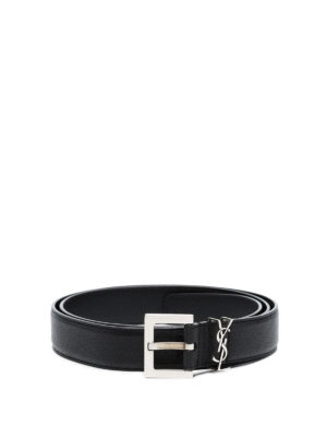 SAINT LAURENT: cinture - Cintura in pelle con logo