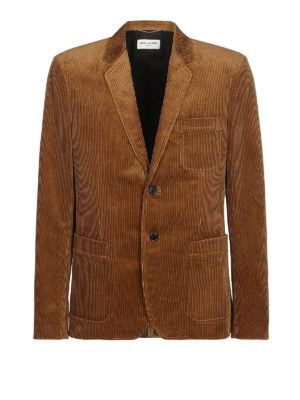 SAINT LAURENT: giacche blazer - Blazer monopetto in velluto a costine