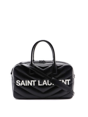 SAINT LAURENT: bowling bags - Miles quilted leather bowling bag