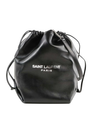 SAINT LAURENT: Secchielli - Borsa secchiello Teddy in pelle di agnello