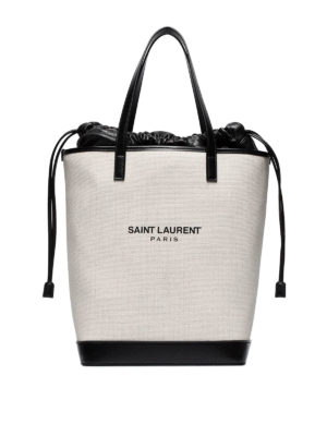SAINT LAURENT: Secchielli - Secchiello in rafia bianca