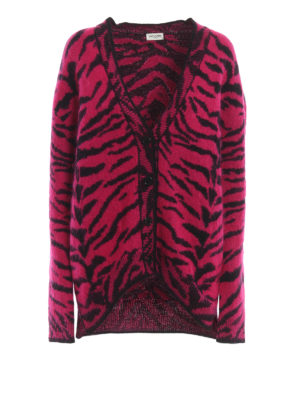 SAINT LAURENT: cardigan - Cardigan Zebra jacquard