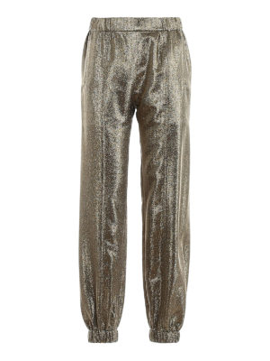 SAINT LAURENT: casual trousers - Metallic silk trousers