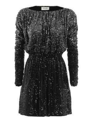 SAINT LAURENT: cocktail dresses - Sequined mini dress