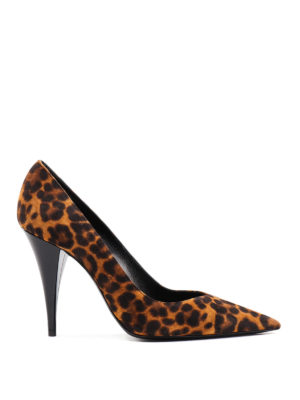 SAINT LAURENT: scarpe décolleté - Décolleté Kiki 100 leopardate