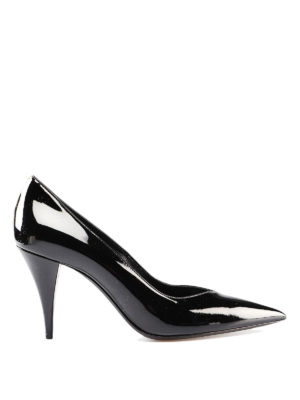 SAINT LAURENT: scarpe décolleté - Décolleté Kiki in vernice nera
