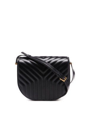 SAINT LAURENT: cross body bags - Joan black quilted leather cross body bag