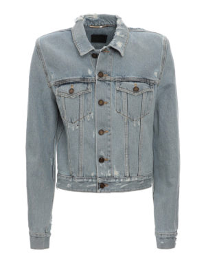 SAINT LAURENT: Jeansjacken - Jeansjacke - Helles Jeansblau