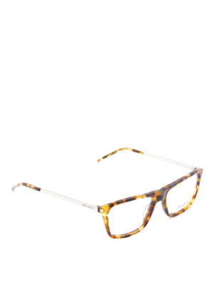 SAINT LAURENT: Glasses - Havana acetate optical glasses