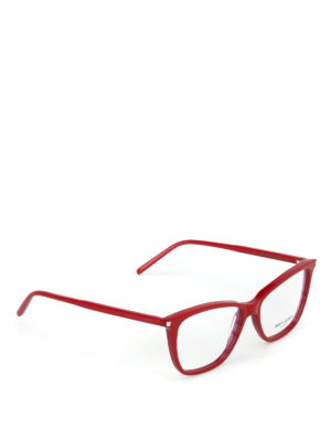 SAINT LAURENT: Occhiali - Occhiali da vista a occhi di gatto rossi