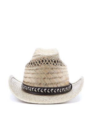 SAINT LAURENT: hats & caps - Woven straw hat