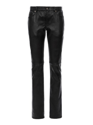 SAINT LAURENT: Lederhosen - Lederhose - Schwarz