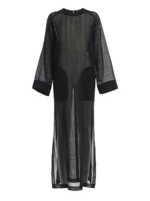 SAINT LAURENT: maxi dresses - Textured wool maxi dress