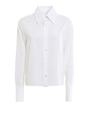 SAINT LAURENT: shirts - Cotton shirt with maxi collar