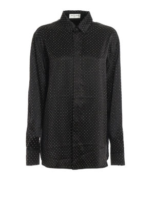 SAINT LAURENT: shirts - Decorative studs silk shirt