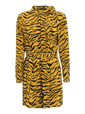 SAINT LAURENT: abiti corti - Vestito in crepe cady con gonna a portafoglio