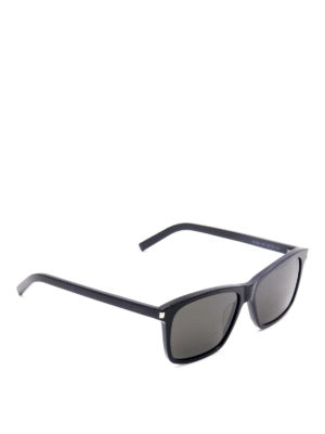 SAINT LAURENT: sunglasses - Black rectangular sunglasses
