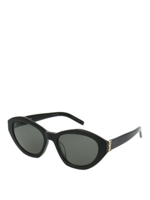 SAINT LAURENT: sunglasses - Gold-tone logo geometric sunglasses