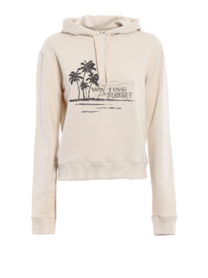 SAINT LAURENT: Felpe e maglie - Felpa Sunset con cappuccio e ricamo