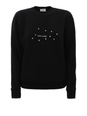 SAINT LAURENT: Felpe e maglie - Felpa con logo e stelle stampate