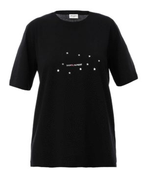 SAINT LAURENT: t-shirt - T-shirt in jersey con stampa stelline