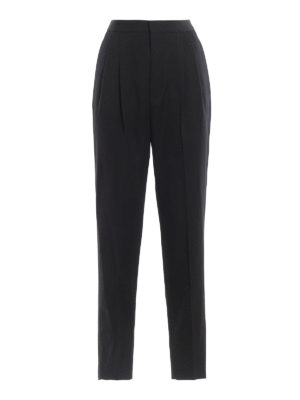 SAINT LAURENT: Tailored & Formal trousers - Grain de poudre wool tuxedo pants