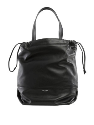 SAINT LAURENT: shopper - Shopper West in nappa nera