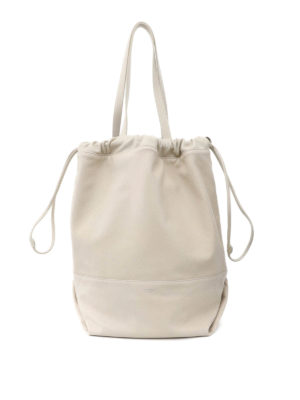 SAINT LAURENT: shopper - Shopper West in nappa bianca